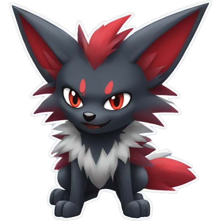 Cool Edgy Zorua-Zoroark-Mightyena full body emoji