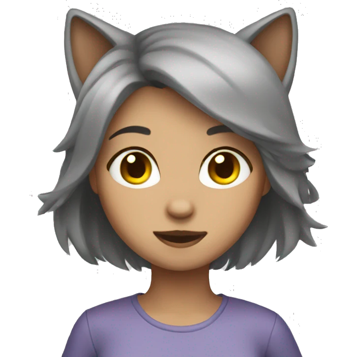 gray cat girl emoji