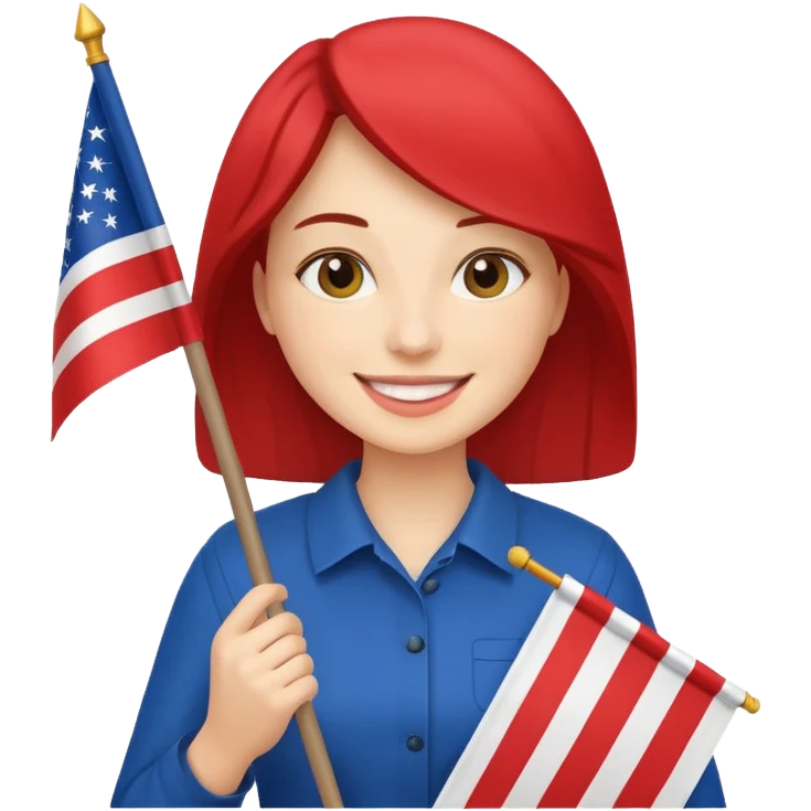Flag holder woman emoji