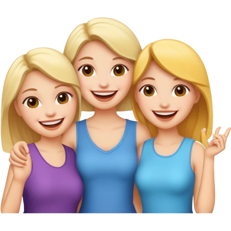 3 girlfriends white  emoji