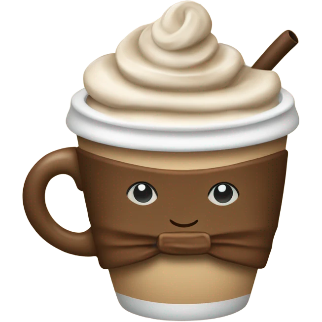 cold coffee in a cup with bows emoji
