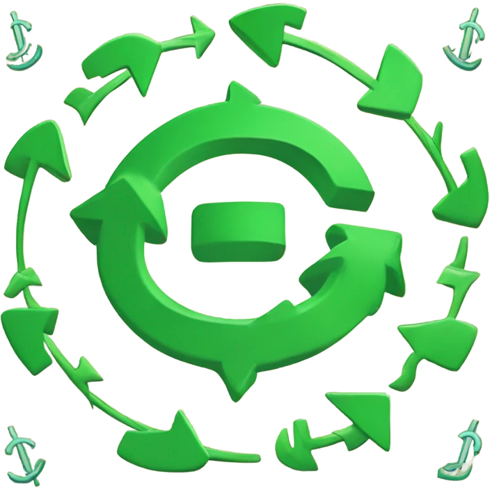 dollar sign in a recycle arrows emoji