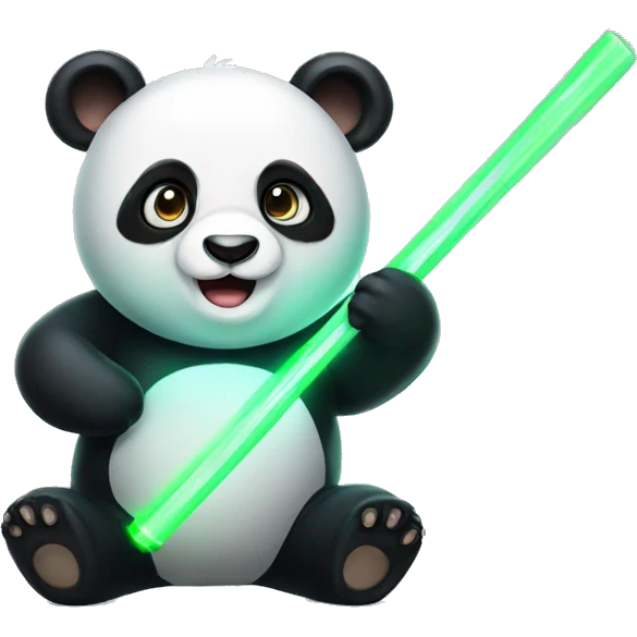Panda with lightstick emoji