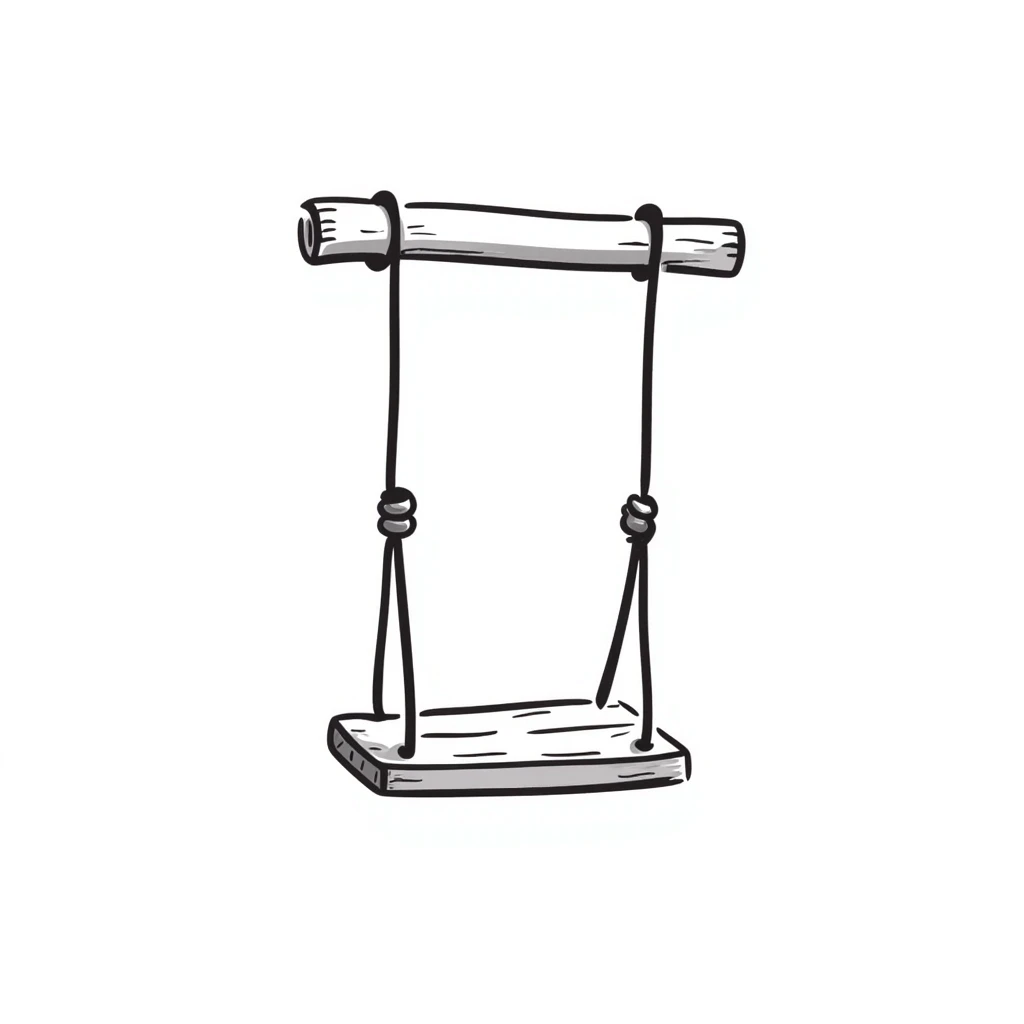 old swing, hand drawn doodle style emoji