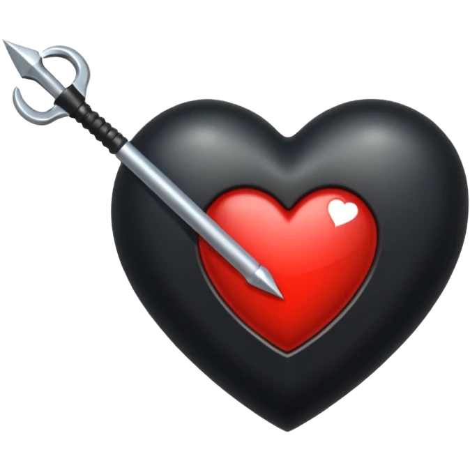 Corazón negro con una flecha emoji