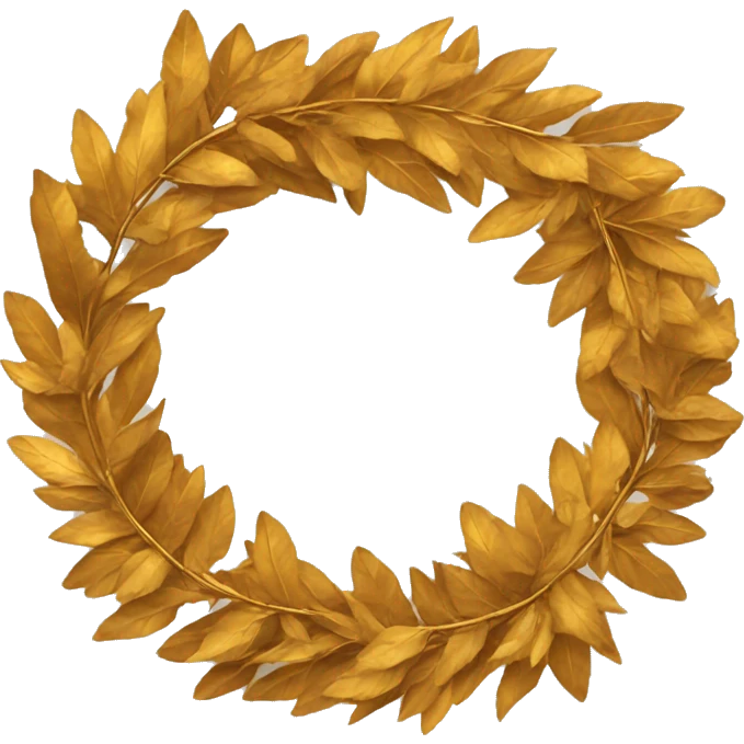 A festive wreath made entirely of golden leaves. emoji