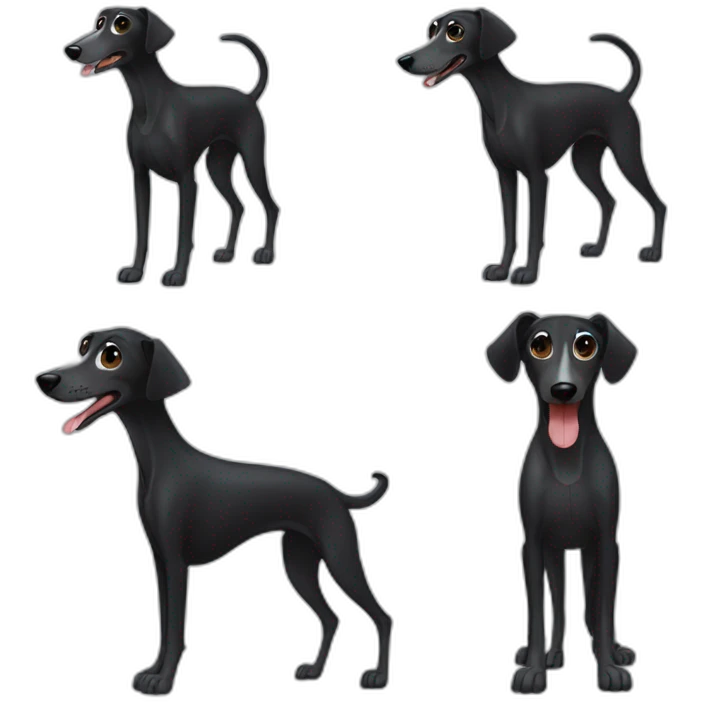 black dog galgo emoji