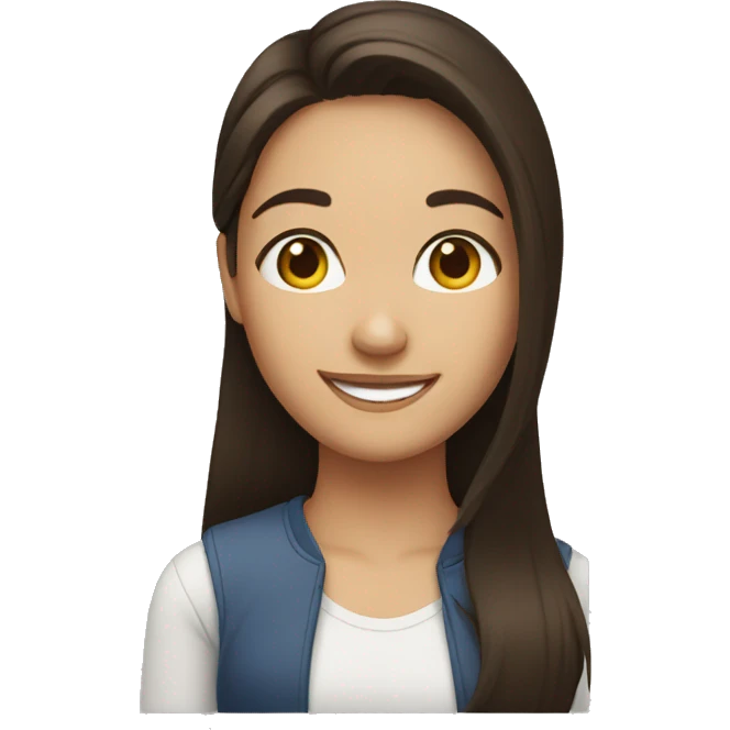 brunette girl smiling emoji