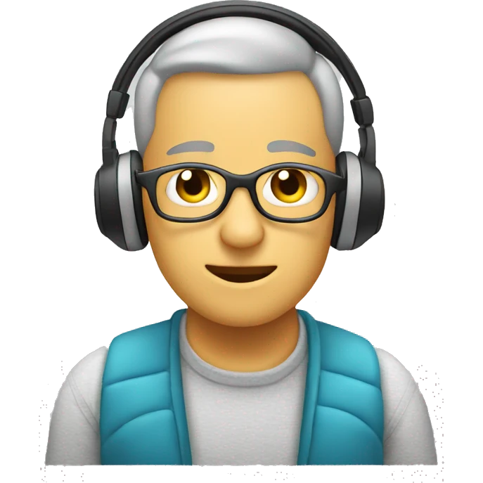 Person with hearing aids listening To music emoji