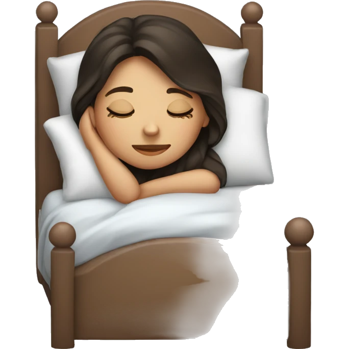 Brunette girl sleeping emoji
