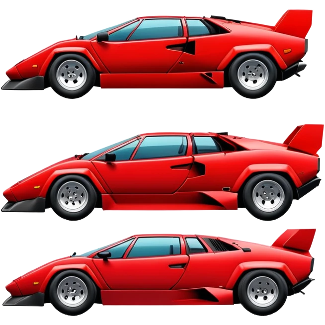 Minimalist red Lamborghini Countach, simple clean lines, minimal details, sleek design emoji