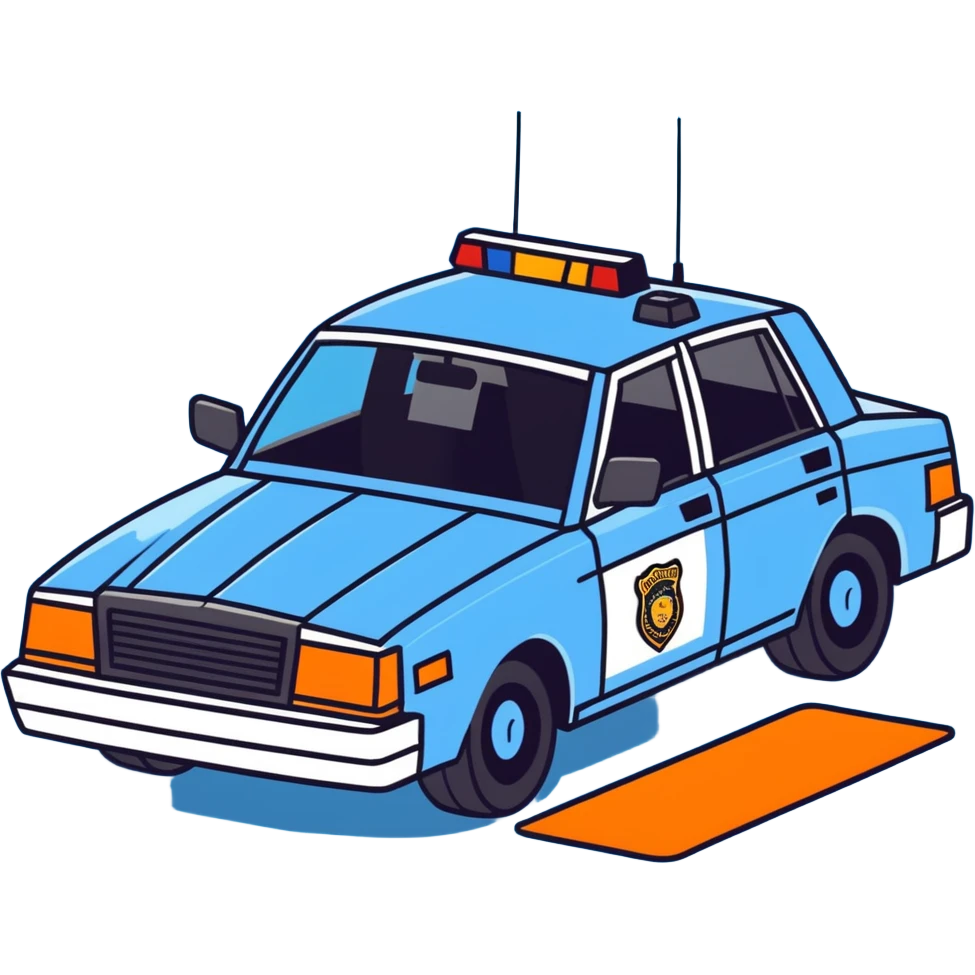 LSPD police car, cartoon style, blue color emoji