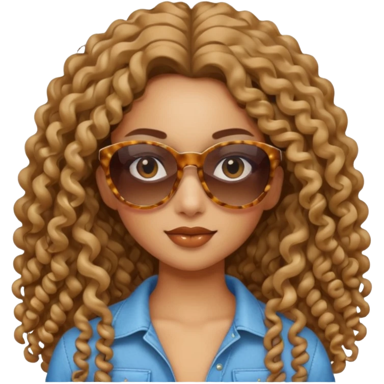 Biker Gang with Sunglasses,girl, long curly hair, sunglasses emoji