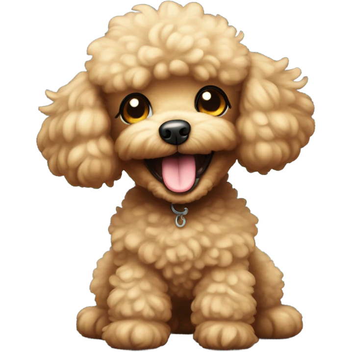 Toy poodle smiling face emoji