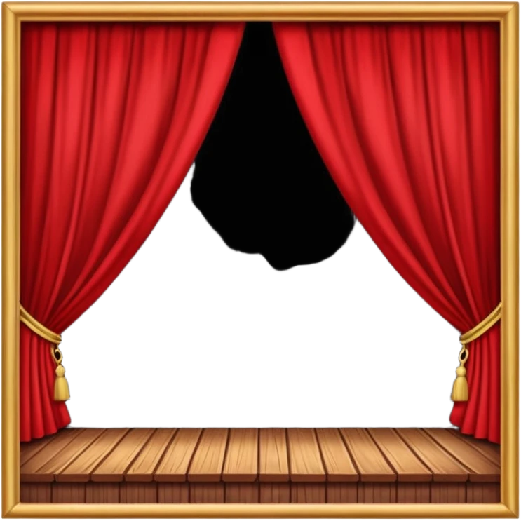 theater, red curtains , wooden stage emoji