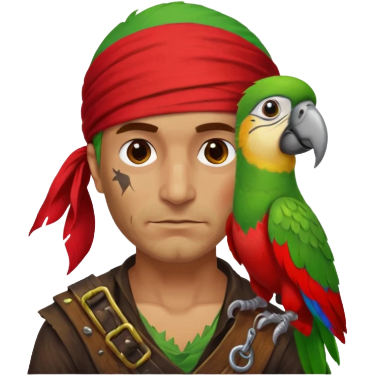 pirate and parrot emoji
