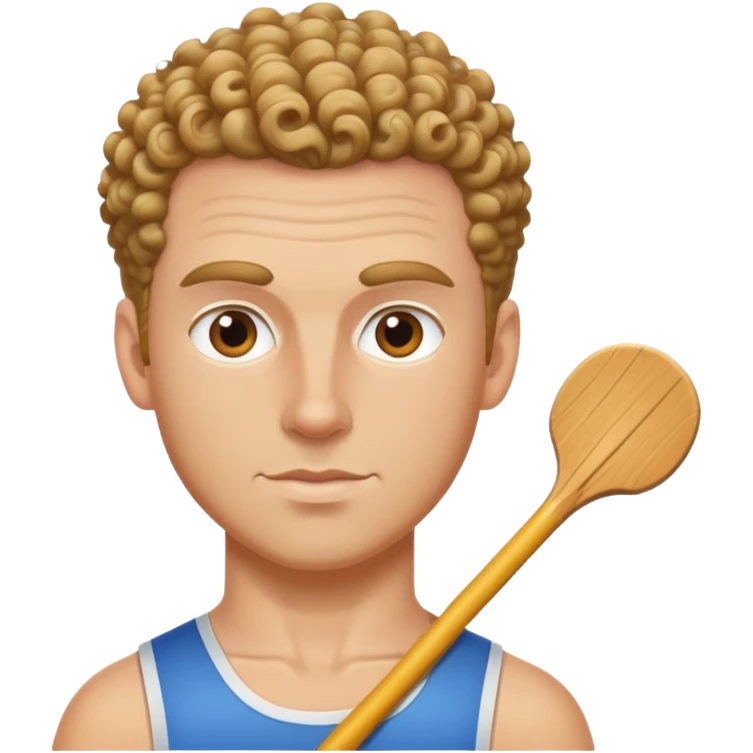 white male swift rower with curly hair slick back  emoji