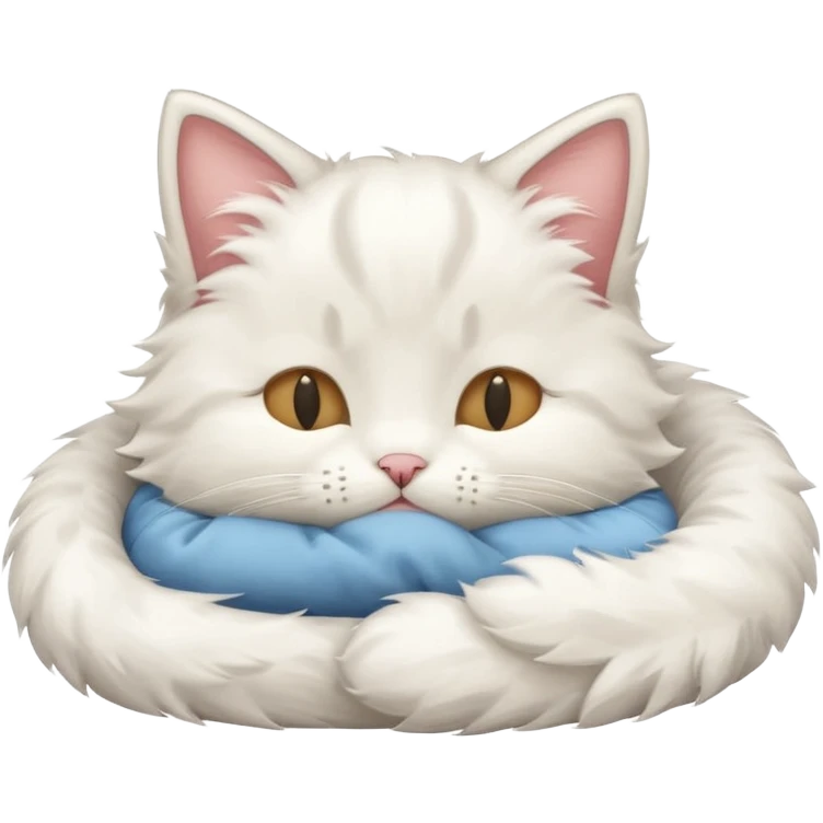 a fluffy kitten sleeping emoji
