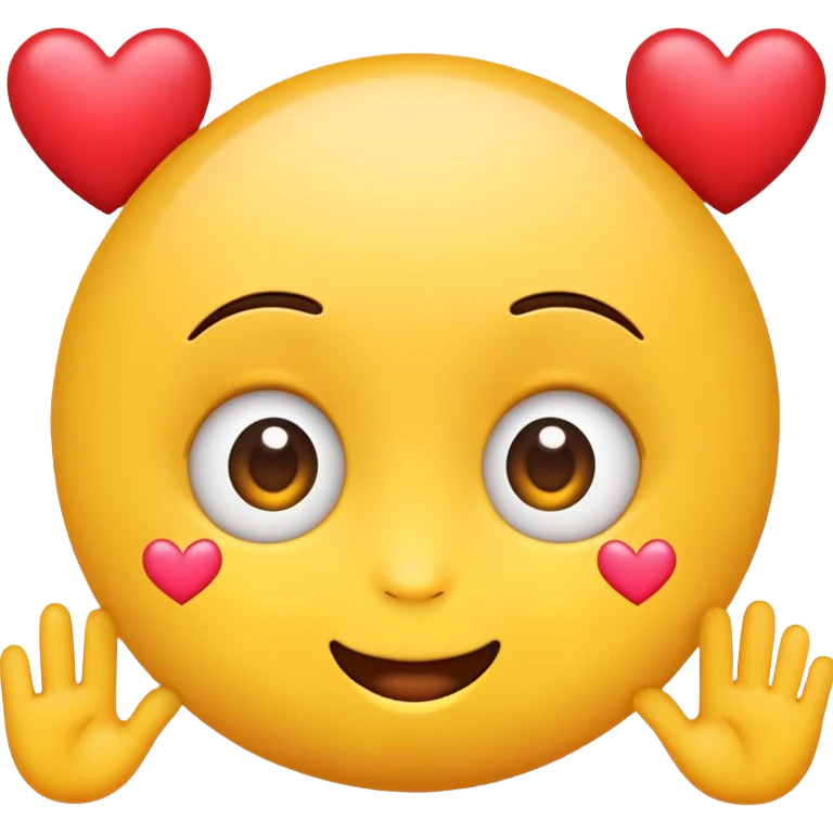 Cute Emoji with silly eyes and hearts emoji
