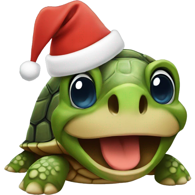 Turtle with santa hat emoji