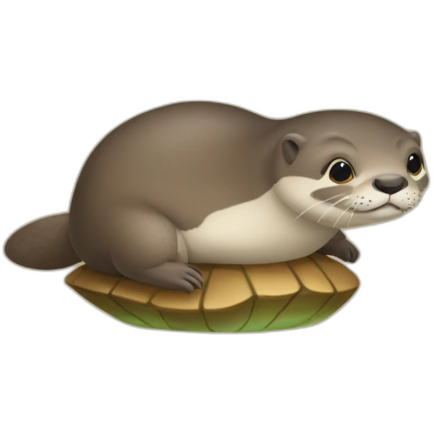 Loutre sur une tortue emoji