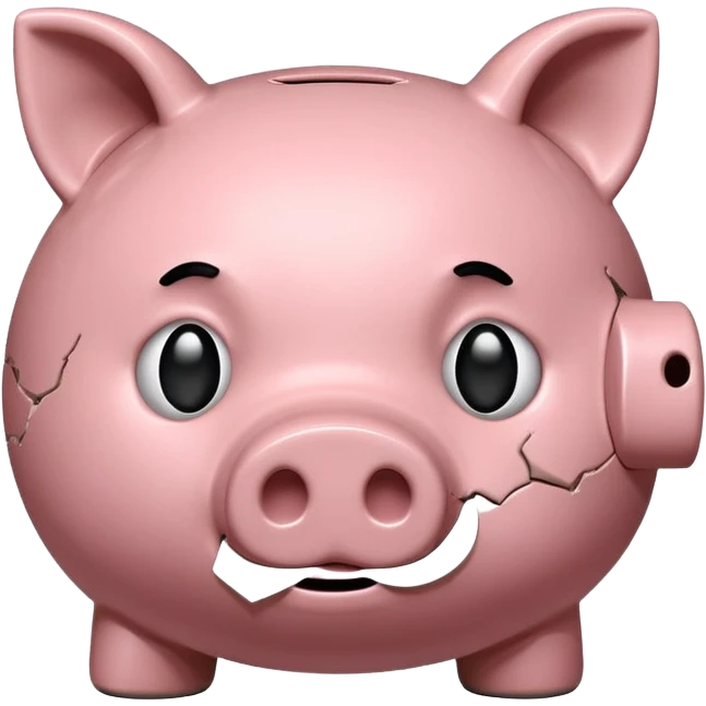 emoji of sad piggy bank, right view emoji