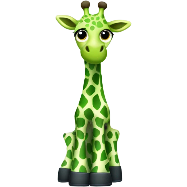 A green giraffe wearing wellies emoji