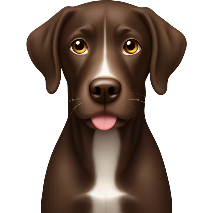 Chocolate lab with white patch of hair on chest emoji