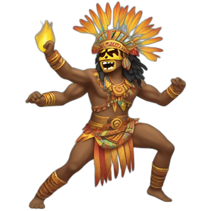 Aztec sorcerer dancing in a club emoji