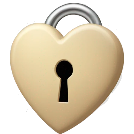 beige heart-shaped lock and key emoji