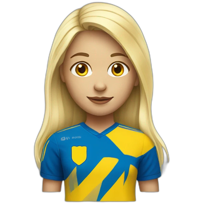 Blonde girl with swedish soccer jersey emoji