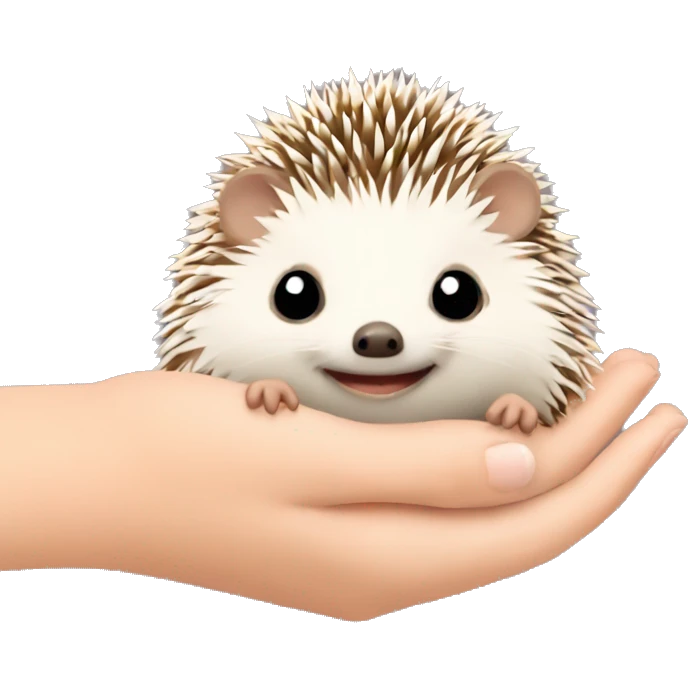 hedgehog in girls arms emoji