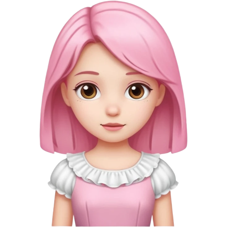 Cute girl wearing a white and pink dress emoji