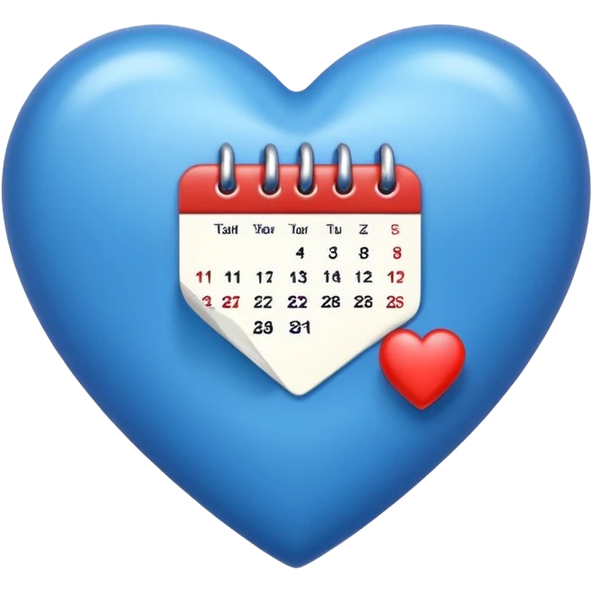 blue heart with a calendar emoji
