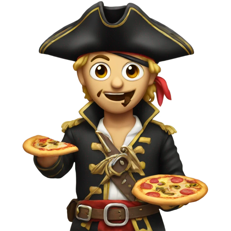 pirate eating pizza emoji