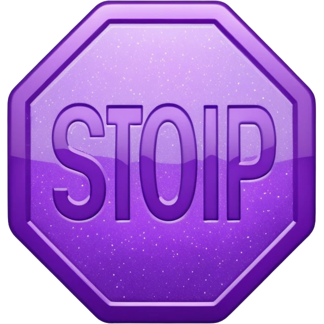 glitter purple symbol stop emoji