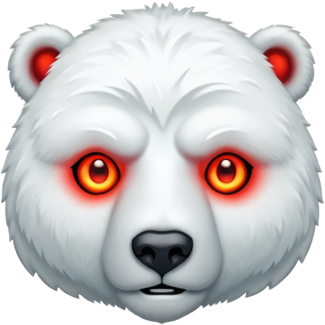 Böser Eisbär mit rot leuchtenden Augen emoji