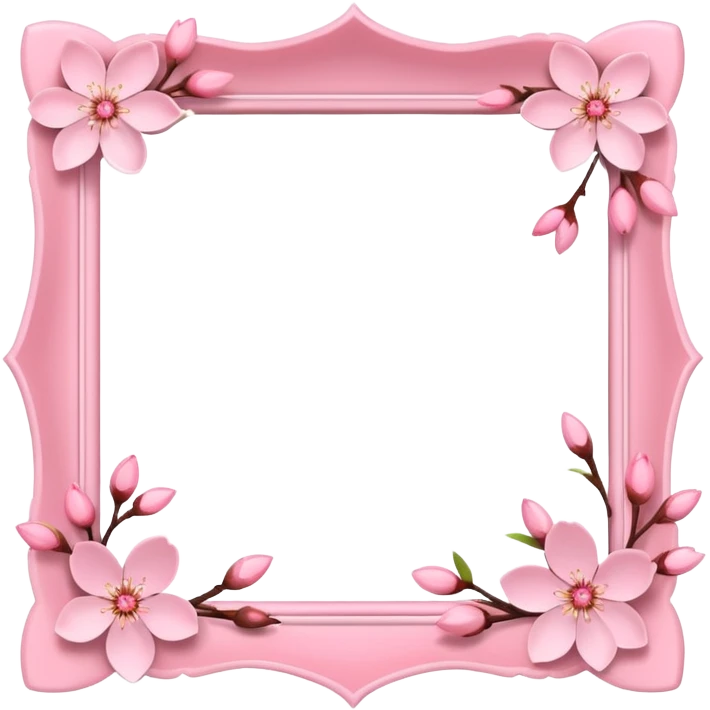pink photo frame of a blossom emoji