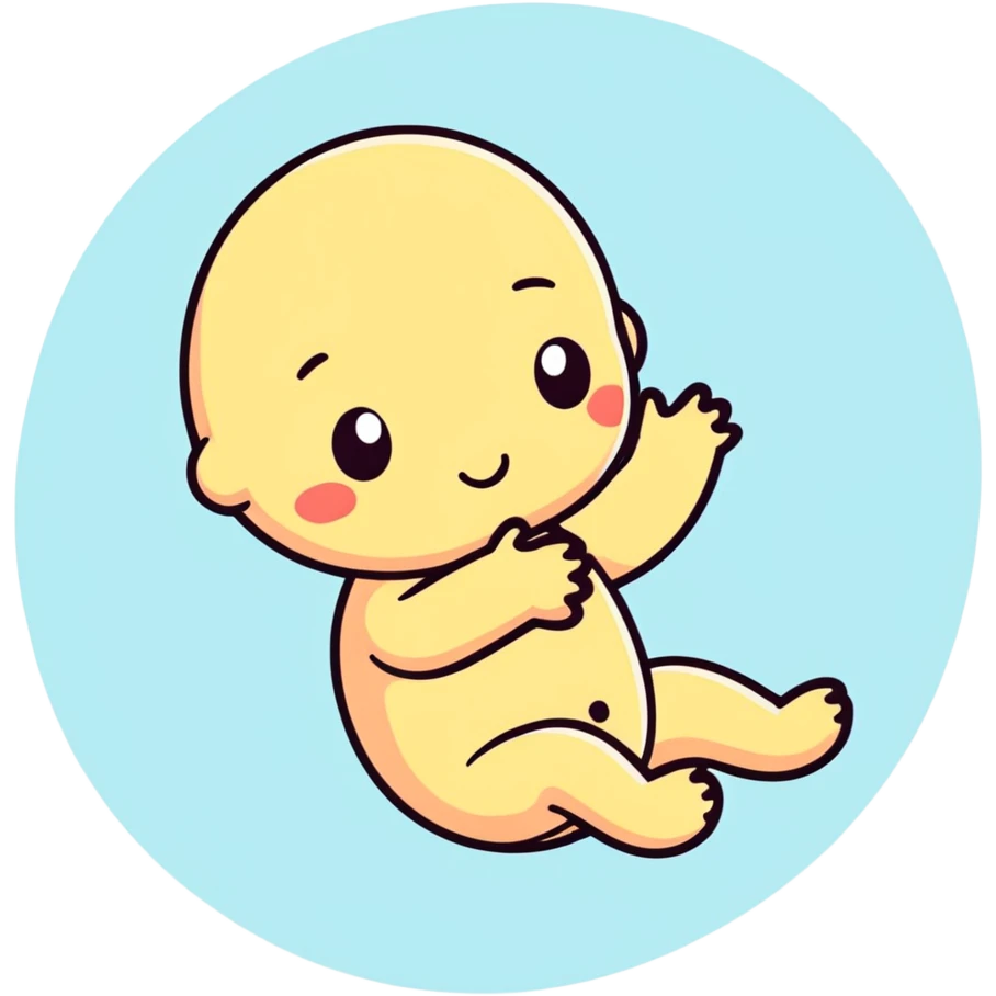 A fetus floating emoji