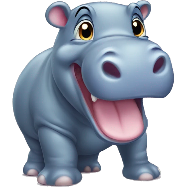 baby hippo looking back and screaming emoji