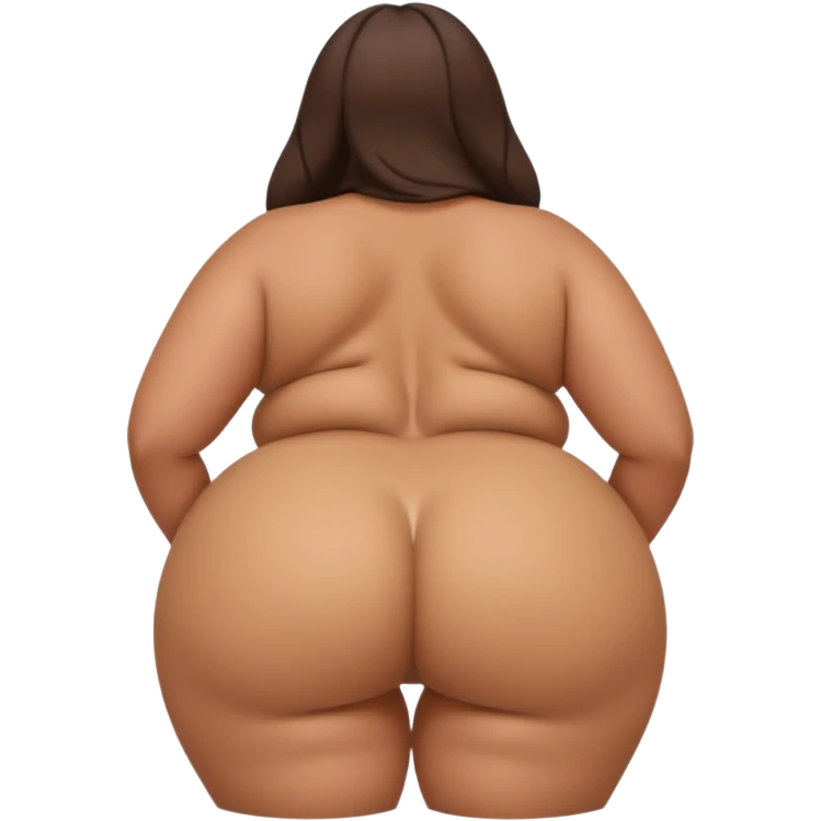 woman diagonally facing away from camera, big round fat buttcheeks, butt out and showing in its entirety, sexy woman  emoji
