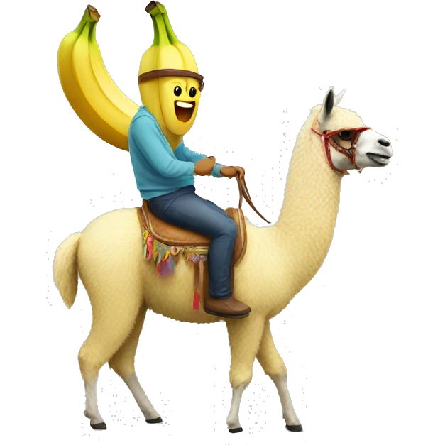 Banana riding a llama emoji