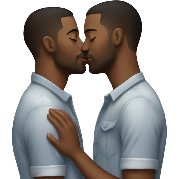 Hot gay couple kissing emoji