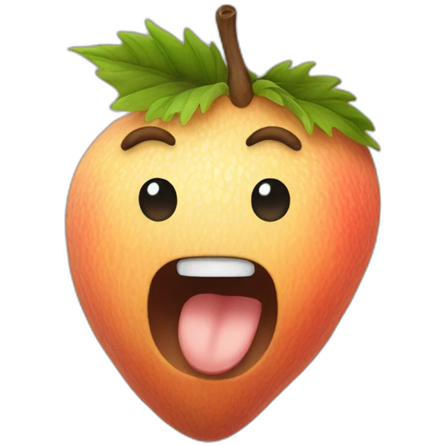 flesh-colored hairy fruit emoji