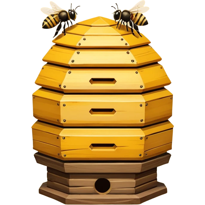 hands shake the bee hive with bees escaping emoji