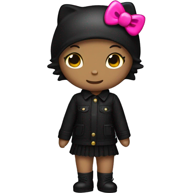 Hello kitty in black Outfit emoji