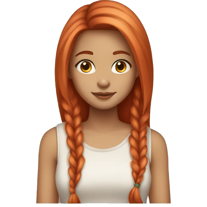 YOUNG LADY, LIGHT SKIN TONE,LARGE RED HAIR, STRAIGHT HAIR emoji