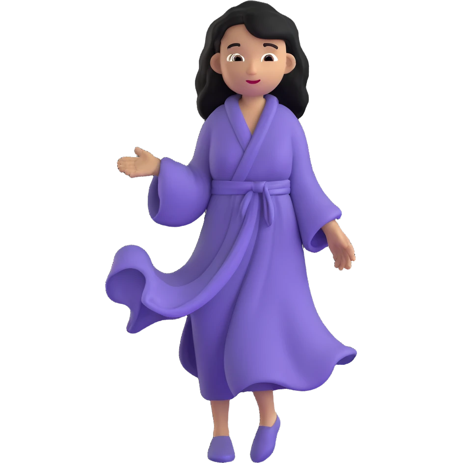 person with hair and clothes gently flowing in a refreshing summer breeze emoji