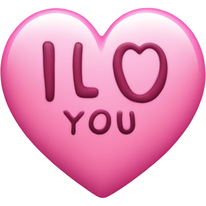 Pink heart that says I love you  emoji
