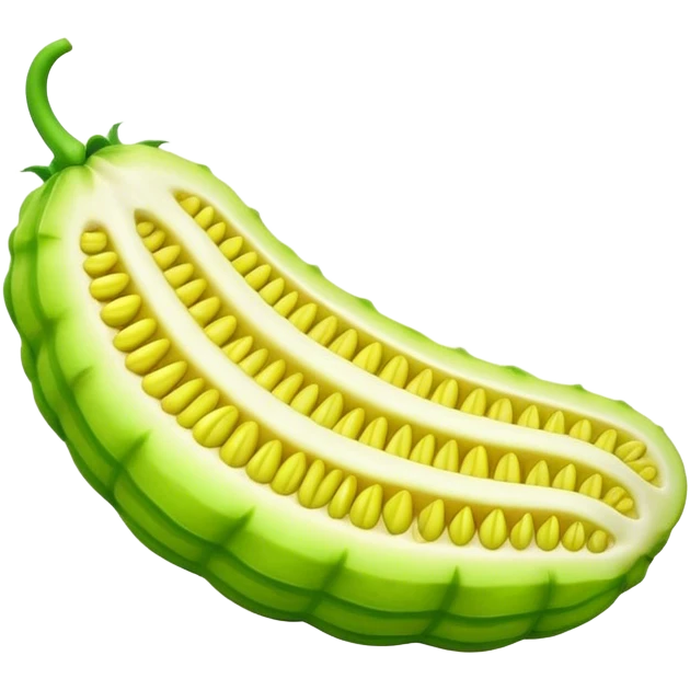 A long strip of bitter melon emoji